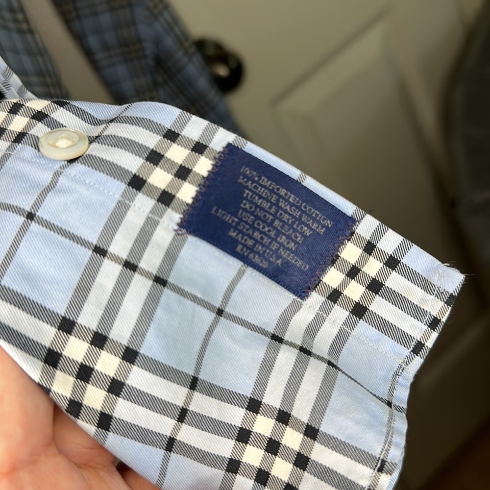 Mens Burberry Plaid Button Up - Picture 13 of 13